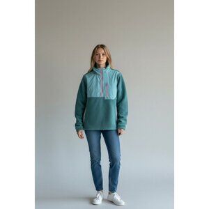 Te Verde Women's 1/4 Zip Fleece Pullover Sweatshirt Green Size XL New with Tag